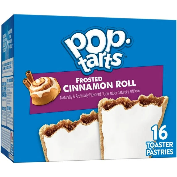 Pop-Tarts Frosted Cinnamon Roll Toaster Pastries, Breakfast Foods, Shelf-Stable, 27 oz (16 Count)