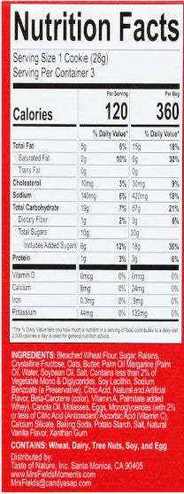 Mrs. Fields Oatmeal Raisin Cookies, 3 oz. Boxes