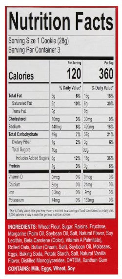 Mrs. Fields Milk Chocolate Chip Cookies, 3 oz.