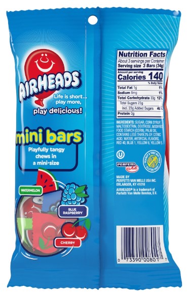 Airheads Assorted Mini Candy Bars, 3.62 oz. Packs