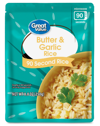 Great Value 90 Second Butter and Garlic Rice 8.8oz