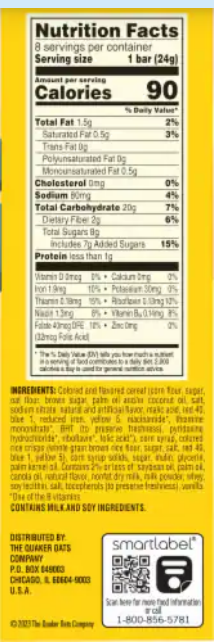 Cap'N Crunch Berry Rice Crisps Cereal Bars 8 ct, 0.84oz.