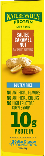 Nature Valley Chewy Protein Granola Bars, Salted Caramel Nut, 5 Bars, 7.1 OZ