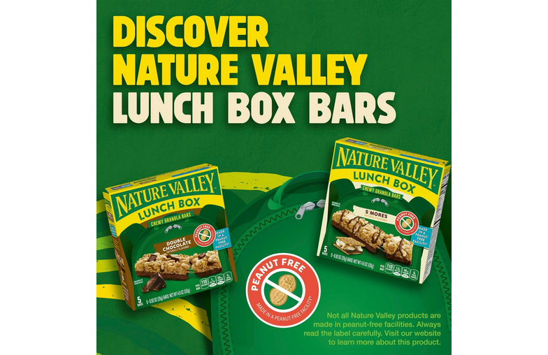 Nature Valley Lunch Box Chewy Granola Bars, S'mores, Peanut Free, 5 Bars, 4.6 oz