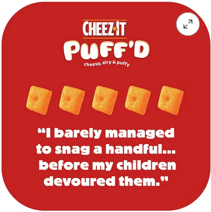 Cheez-It Puff'd White Cheddar Snack Crackers - 5.75oz