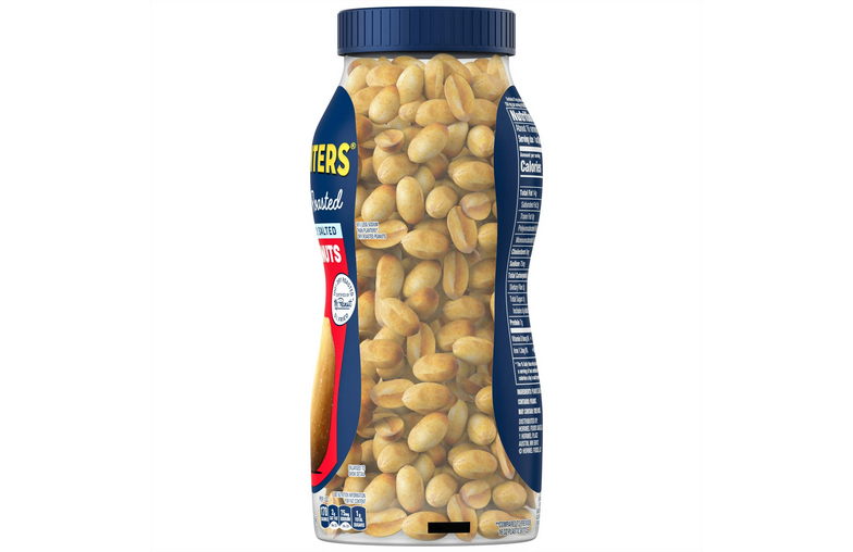 PLANTERS Lightly Salted Dry Roasted Peanuts, Party Snacks, Plant Based Protein 16oz Jar