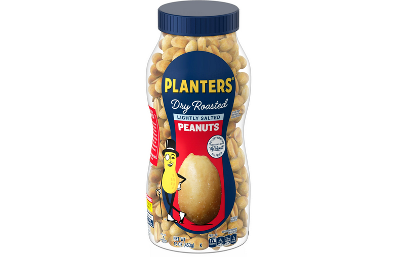 PLANTERS Lightly Salted Dry Roasted Peanuts, Party Snacks, Plant Based Protein 16oz Jar