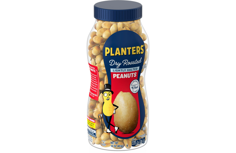 PLANTERS Lightly Salted Dry Roasted Peanuts, Party Snacks, Plant Based Protein 16oz Jar