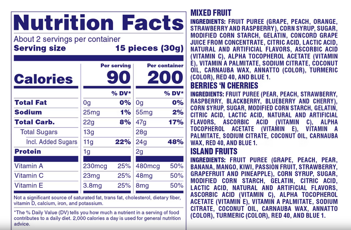 Welch's Fruit Snacks Tray, 2.25 oz, 20 ct.