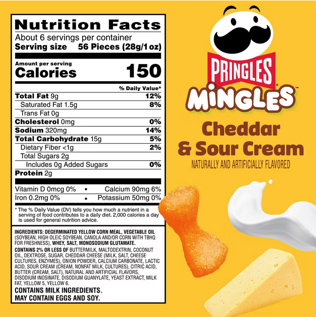 Pringles Mingles Cheddar & Sour Cream - 5.5oz