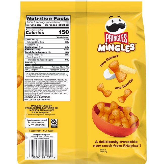 Pringles Mingles Cheddar & Sour Cream - 5.5oz