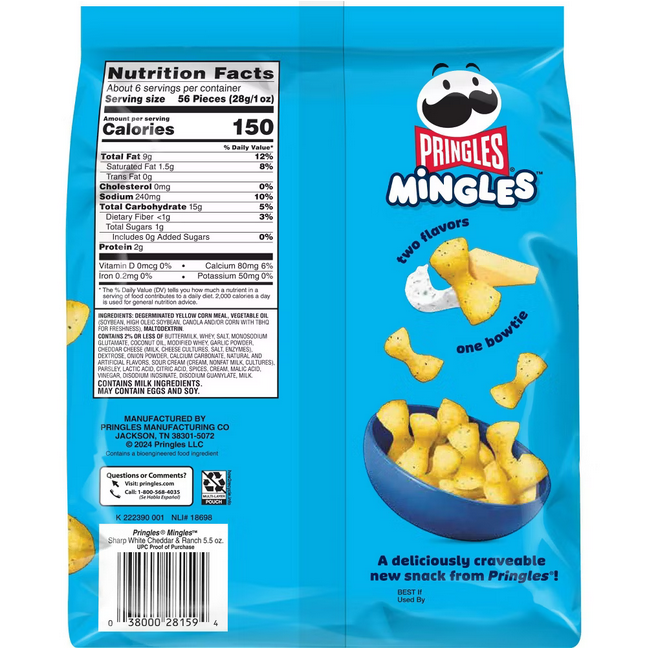 Pringles Mingles Sharp White Cheddar & Ranch - 5.5oz