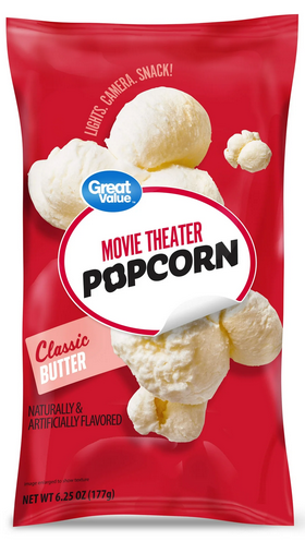 Great Value Classic Butter Movie Theater Popcorn, 6.25 oz