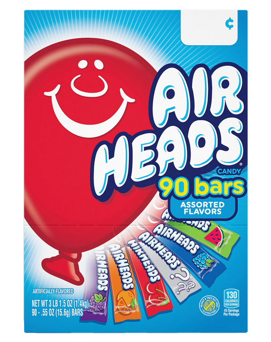 Airheads Chewy Fruit Candy, Variety Pack, 90 ct. (3.2 Lbs)