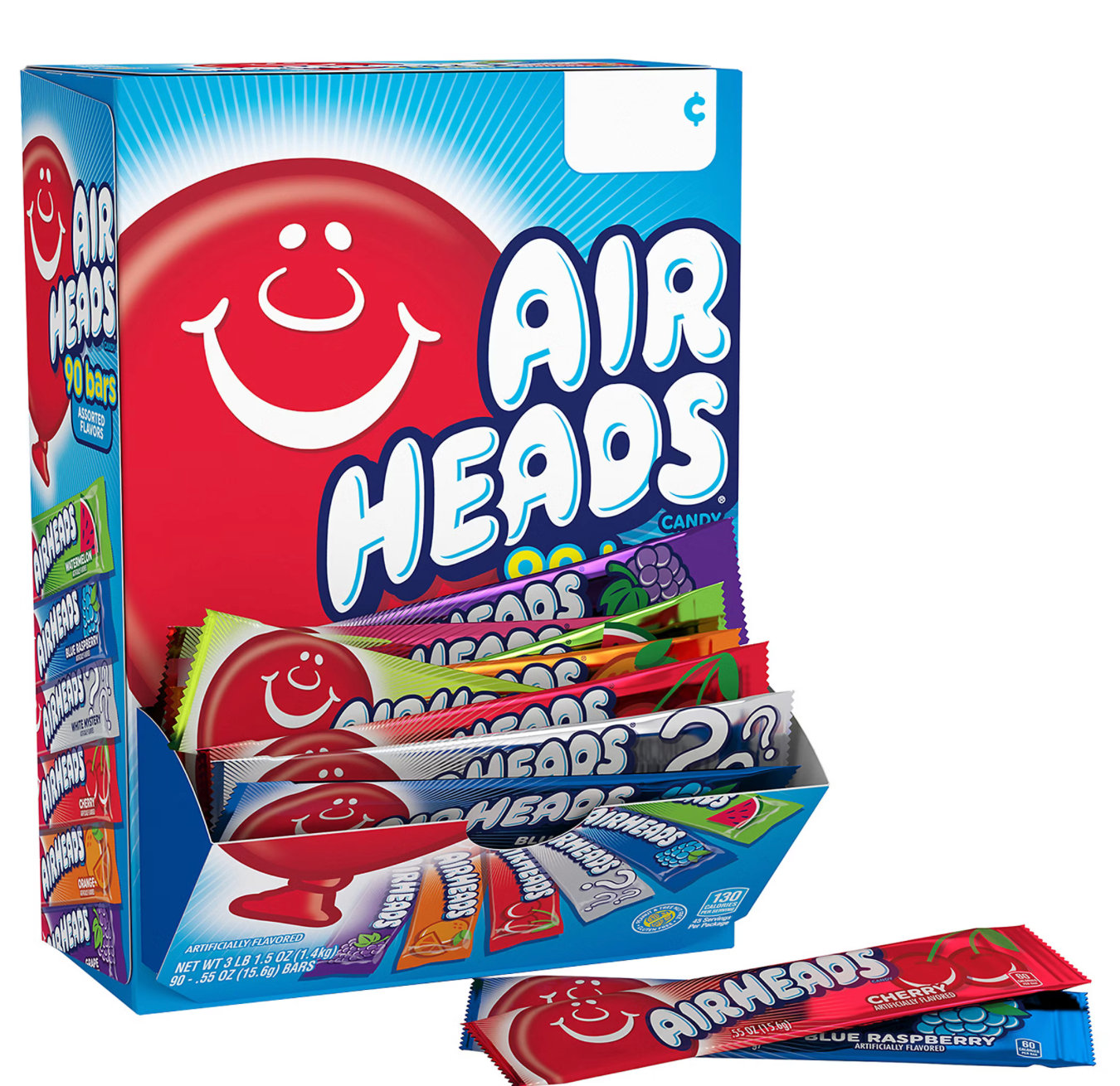 Airheads Chewy Fruit Candy, Variety Pack, 90 ct. (3.2 Lbs)