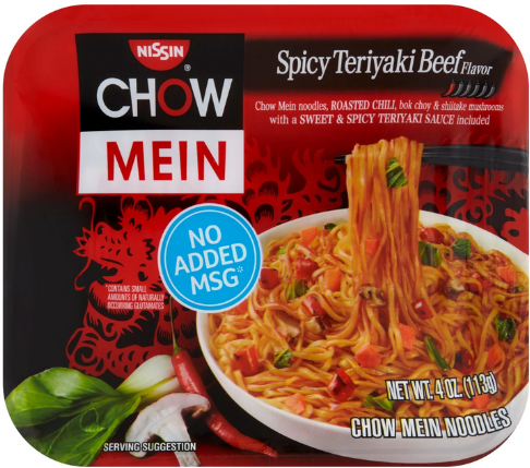 Nissin Chow Mein Noodle Premium Spicy Teriyaki Beef Flavor 4 oz