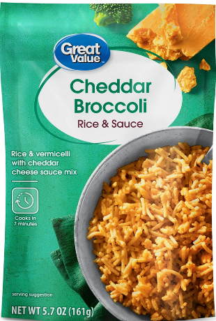 Great Value Cheddar Broccoli Rice & Sauce, 5.7 oz