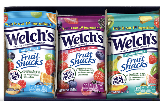 Welch's Fruit Snacks Tray, 2.25 oz, 20 ct.