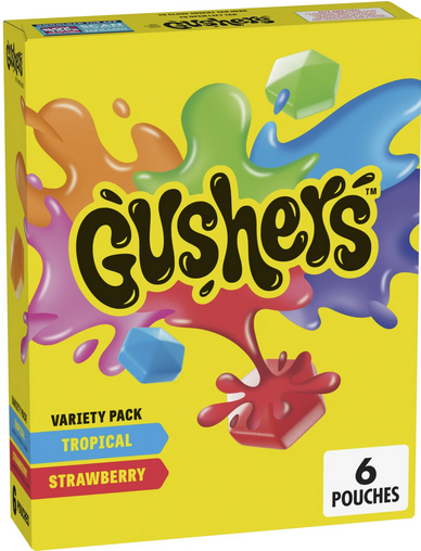Gushers Fruit Flavored Snacks Variety Pack, Tropical and Strawberry Flavors, 6 Ct, 4.8 oz