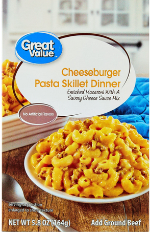 Great Value Cheeseburger Pasta Skillet Dinner, 5.8 oz (Shelf Stable)