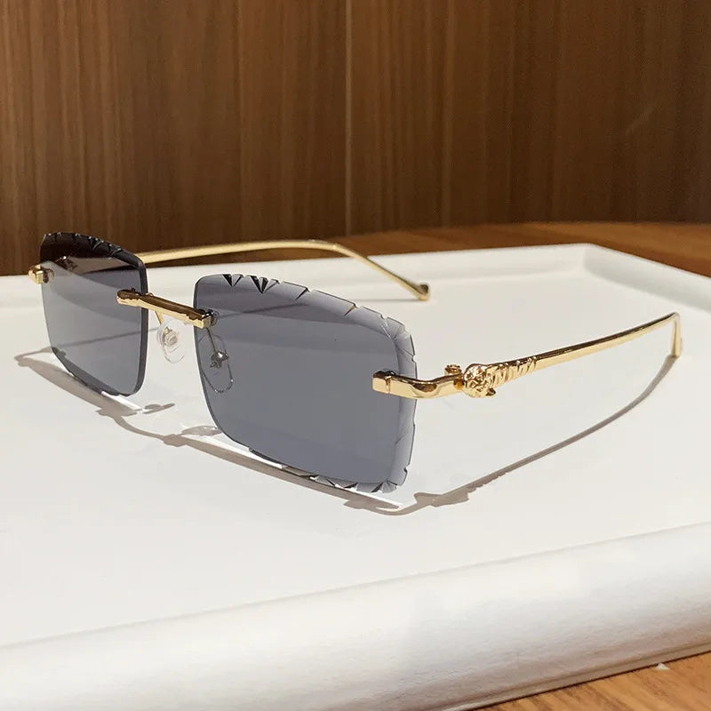 Simple Frameless Sun Protection Glasses Casual Trendy Sunglasses For Men And Women