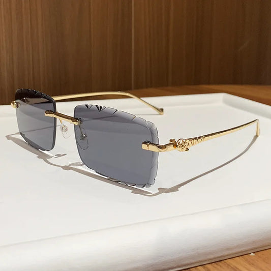 Simple Frameless Sun Protection Glasses Casual Trendy Sunglasses For Men And Women