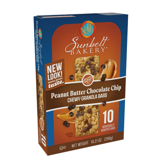 Sunbelt Bakery Chewy Granola Bars, Peanut Butter Chocolate Chip, 10 Ct