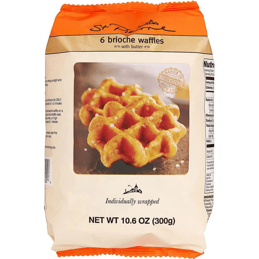 St. Pierre Brioche Waffles with Butter, 6 Ct, 10.6 oz