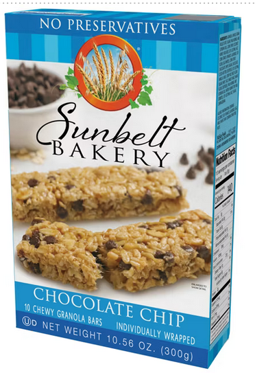 Sunbelt Chocolate Chip Granola Bar - 10.56oz, 10ct