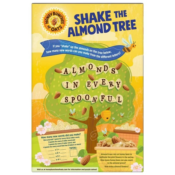 Post Honey Bunches of Oats with Almonds Breakfast Cereal, Crunchy 12 oz Box