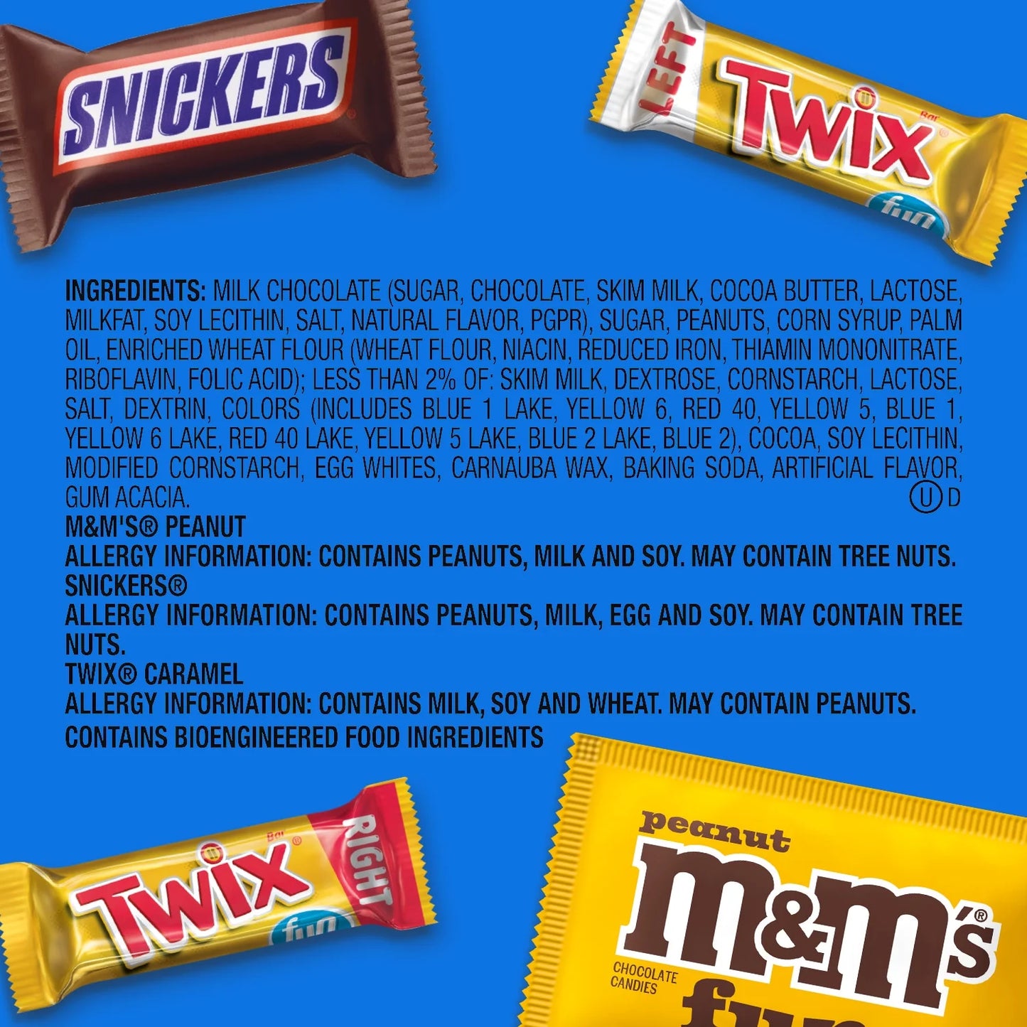 Mars Mixed Snickers, M&M's & Twix Fun Size Chocolate Candy Variety Pack, Sharing Size - 8.85 oz Bag