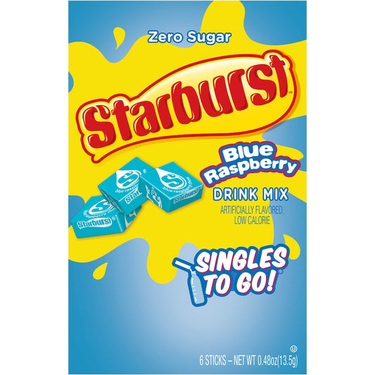 Starburst Blue Raspberry Singles-To-Go Drink Mix Packets, 6-ct. Box