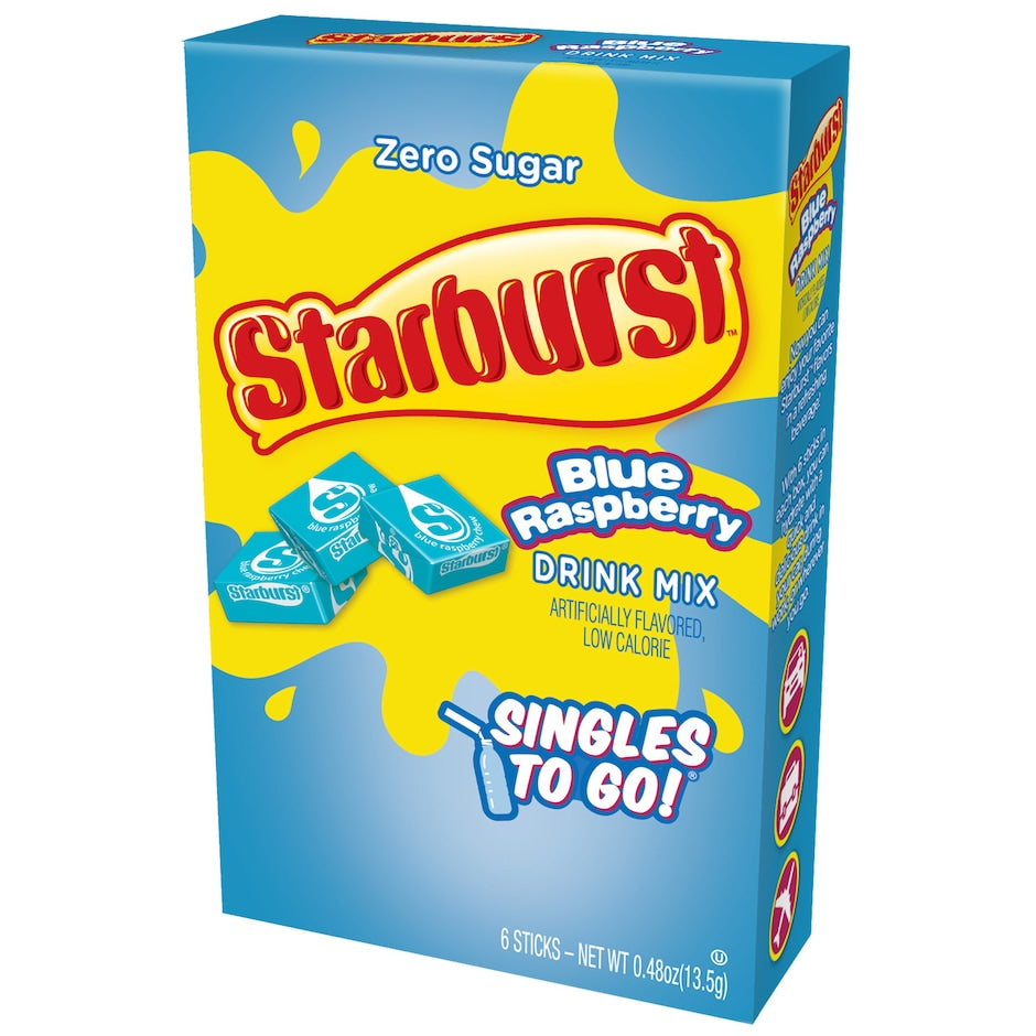 Starburst Blue Raspberry Singles-To-Go Drink Mix Packets, 6-ct. Box