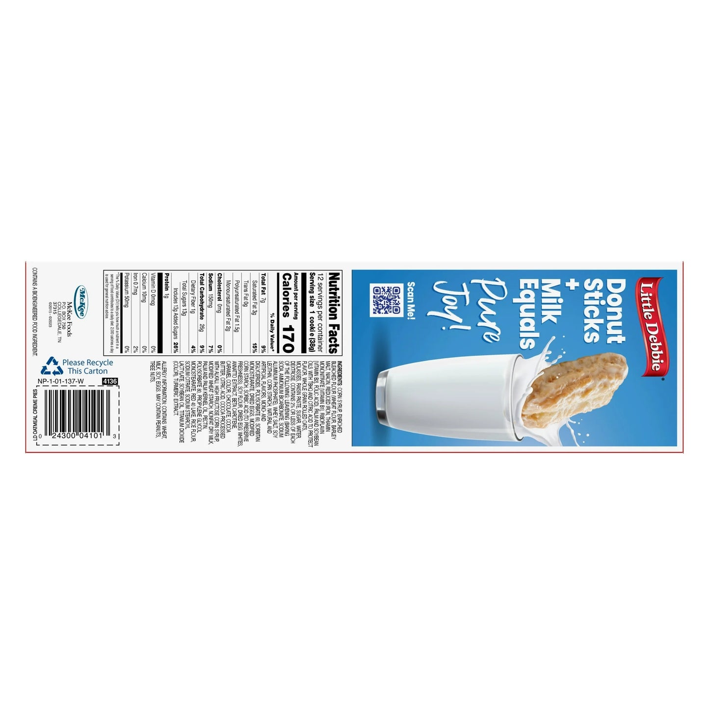 Little Debbie Family Pack Oatmeal Creme Pies, 16.2oz, 12 count
