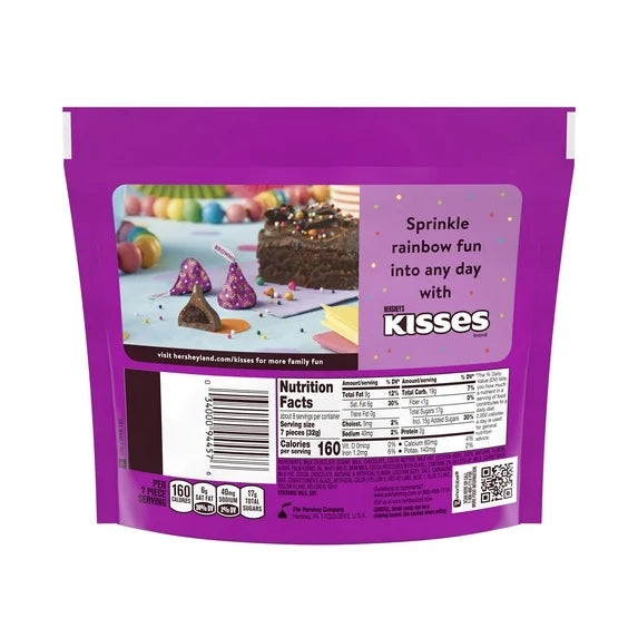 Hershey's Kisses Rainbow Brownie Flavored Candy, Share Pack 9 oz