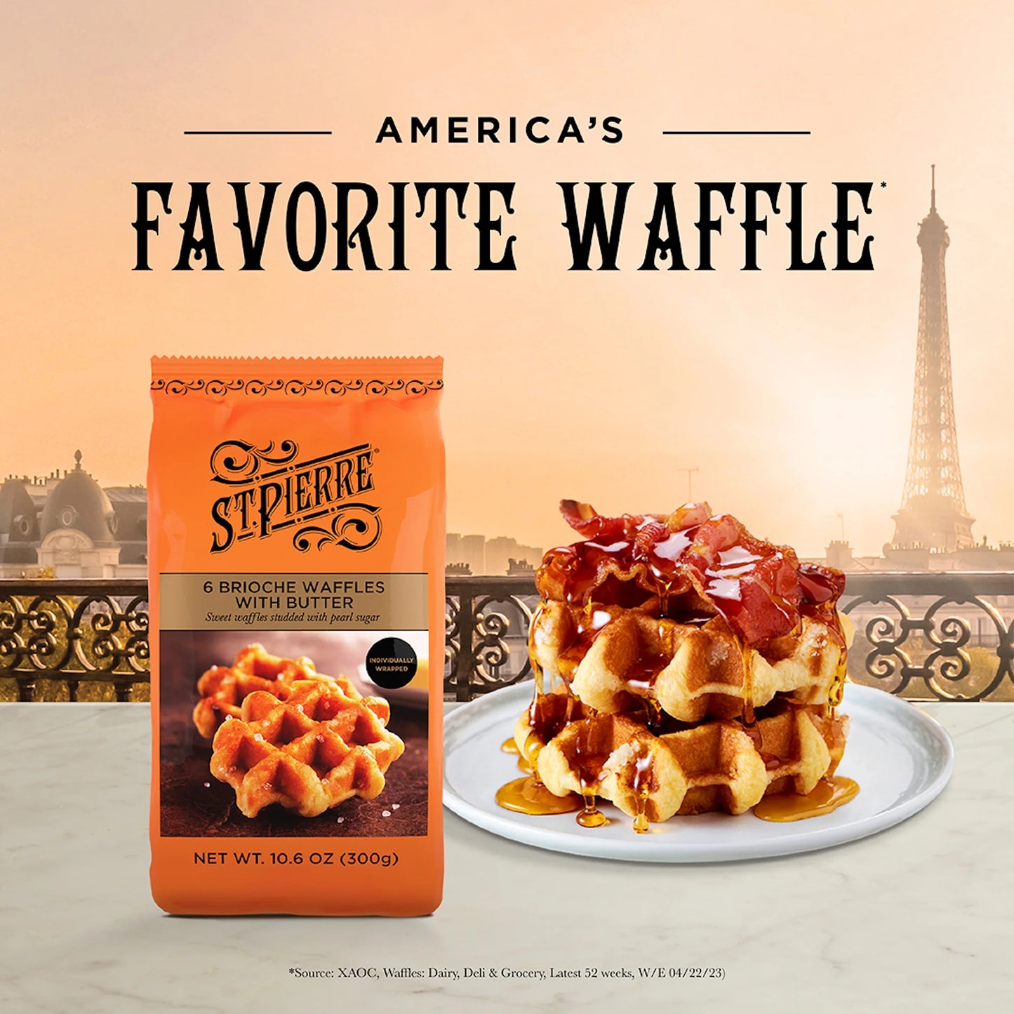 St. Pierre Brioche Waffles with Butter, 6 Ct, 10.6 oz