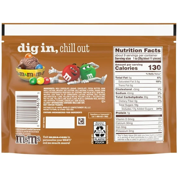 M&M'S Caramel Cold Brew Chocolate Candy, Sharing Size - 9.05 oz Bag