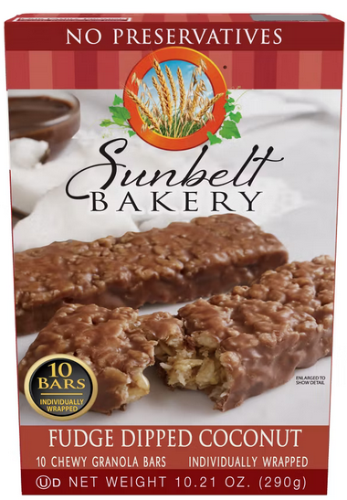 Sunbelt Fudge Dipped Coconut Granola Bar s - 10.21oz,  10ct