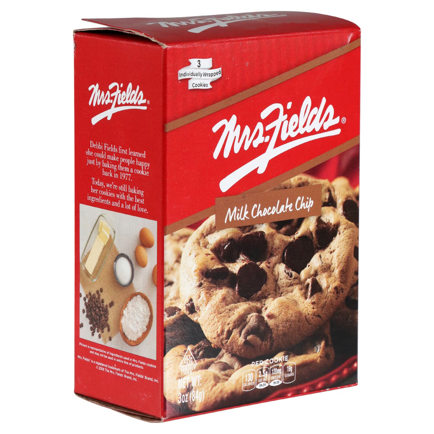 Mrs. Fields Milk Chocolate Chip Cookies, 3 oz. Boxes