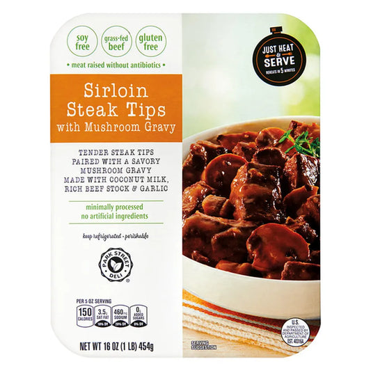 Park Street Deli Sirloin Steak Tips With Mushroom Gravy, 16 oz