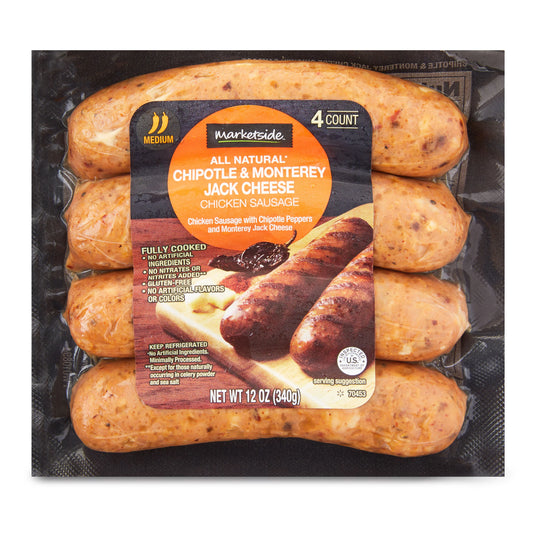 Marketside Chipotle & Monterey Jack Cheese Chicken Sausage, 12 oz. 4count