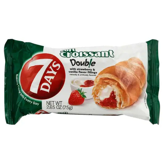 7Days Strawberry & Vanilla Soft Croissant, On the Go Breakfast 2.65 oz
