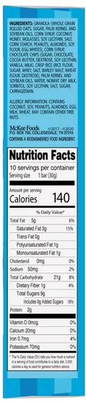 Sunbelt Chocolate Chip Granola Bar - 10.56oz, 10ct